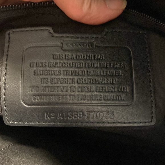 Coach Heritage Signature Embossed Commuter Bag F70766, Laptop-Compatible, Black - Picture 10 of 11